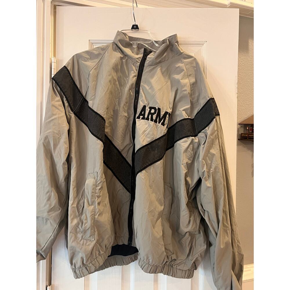 US Military Army Windbreaker Jacket Men Large Utility Workwear Activewear Stains
